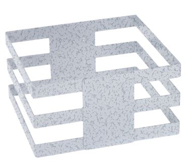 Подставка-куб фуршетная 200х200х110 мм серебро с белым Luxstahl