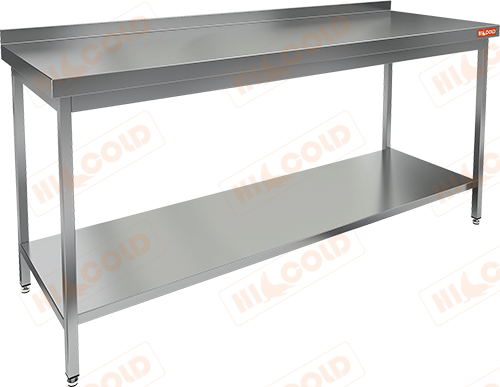 Стол пристенный с бортом и полкой HICOLD НСО-17/7БП