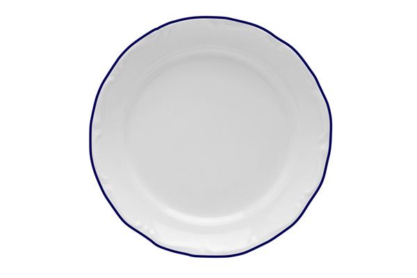 Тарелка мелкая 23 см, кант синий