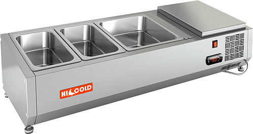 Настольная охлаждаемая витрина для ингредиентов HICOLD VRTO 1000 1/4