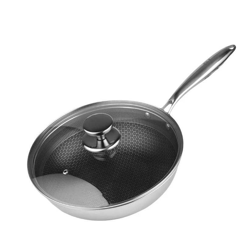 Сковорода-Вок с крышкой,трех-слойная сталь, 4 л, 28/16.5см, р15,5/8,5 см, серия "New Kitchen", P.L.