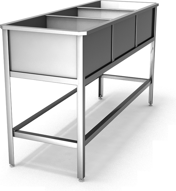 Ванна моечная трехсекционная HESSEN ВМ 3/4-нерж