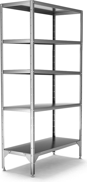 Стеллаж со сплошными полками HESSEN С-900х400х2000/5 э