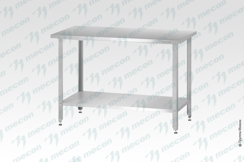 Стол производственный СПРн - 600*600*900 "Norma Inox", борт (полка сплошная - 2 шт.; ножка угловая)