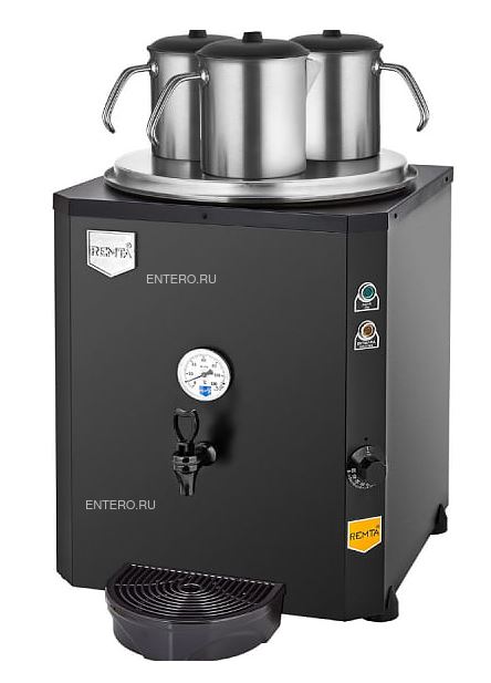 Чайник Remta Jumbo Tea DE10 с 3 чайниками, 40 л, заливной, черный
