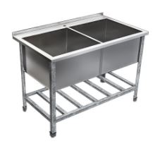 Ванна моечная ВМСн - 630/2 "Norma Inox", 2 м/о 530*530*350 (борт, ножка угловая)