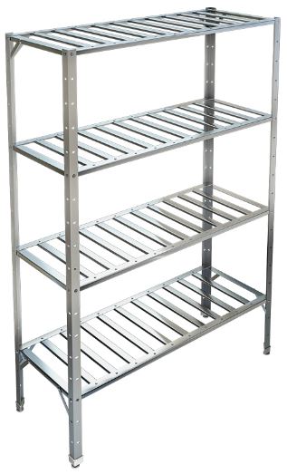 Стеллаж с решетчатыми полками ТЕХНО-ТТ СТР-224/1200 нерж