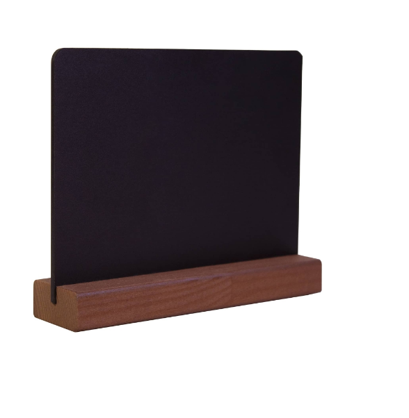 Табличка 105*150 мм. А6 меловая горизонт. тейбл тент, на дерев. подставке коричневая /1/ (04FE1036)