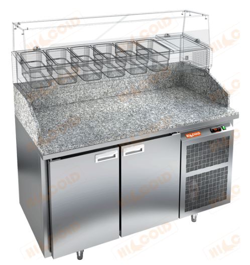 Стол охлаждаемый для пиццы HICOLD PZ3-11/GN камень (6 x GN1/3)