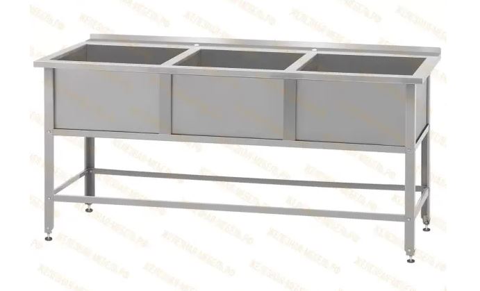 Ванна моечная MECON ВМСб - 630/3 "Base", с бортом