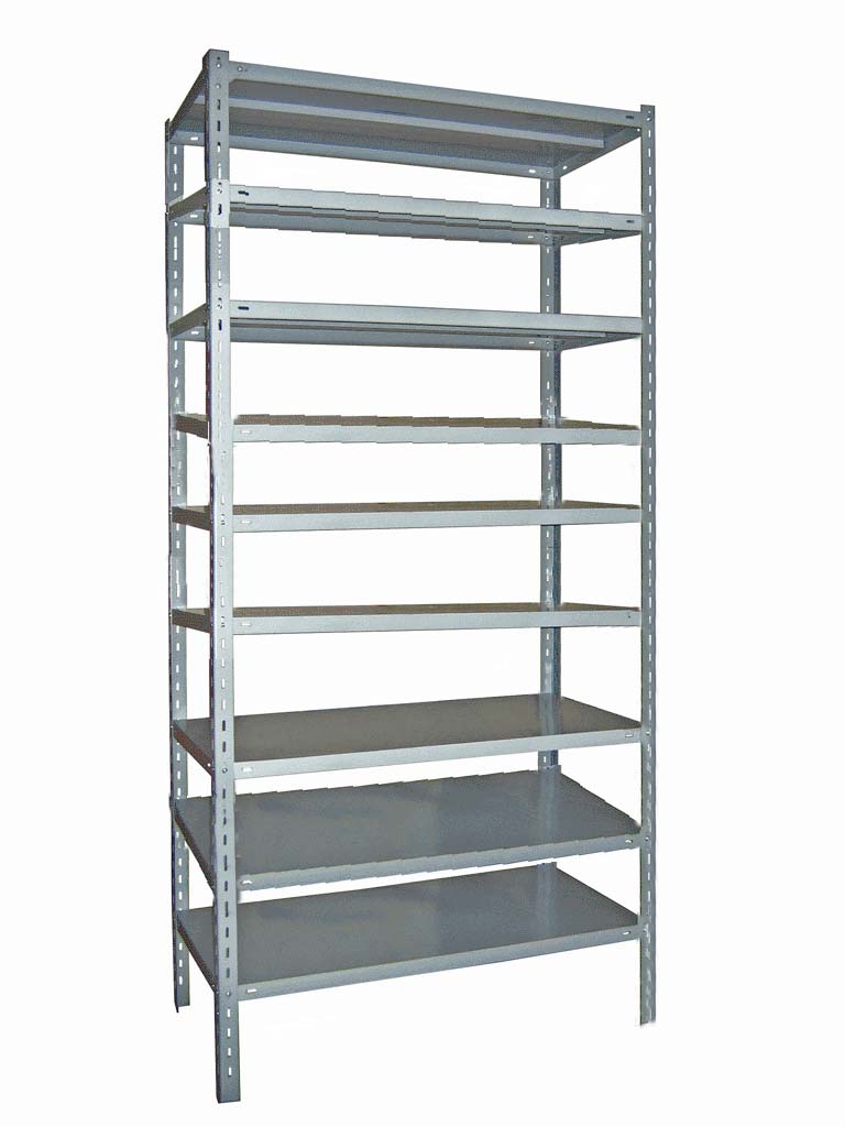 Стеллаж СтПН 9 полок сплошн. нерж. 0,8мм 1400*200*1800