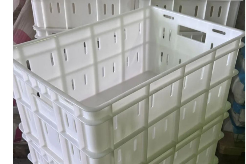 Ящик пластиковый 600х400х250 для рыбы и мяса белый /серия-201-1