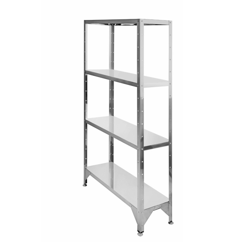 Стеллаж со сплошными полками HESSEN с 4 полками С-1,6x6x4/4 (нерж)