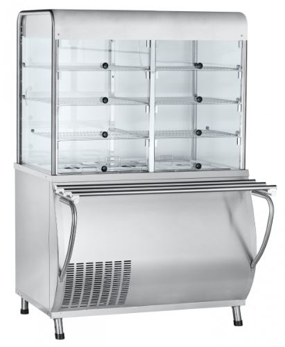 Прилавок-витрина холодильный Патша ПВВ(Н)-70М-С-01-НШ с гастроёмкостями (саладэт закрыт.,1120 мм)