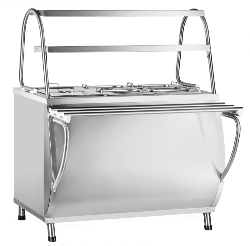 Мармит 2-х блюд Патша ЭМК-70М паровой (две полки, подсветка, с гастроемкостями,1120 мм)