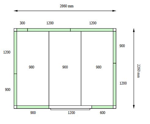 Камера т/изол холодильная POLAIR КХН-13,04 (2260х2860х2460) 80 мм 1070832
