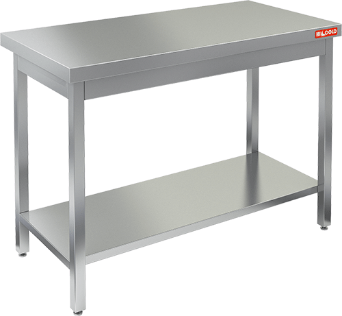 Стол островной нержавеющий HICOLD НСО-12/7П разделочный с полкой