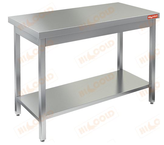 Стол нержавеющий разделочный центральный с полкой HICOLD НСО-13/6П с полкой