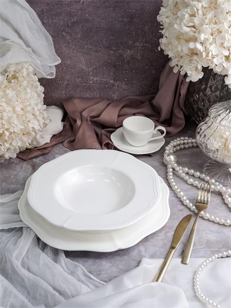 Тарелка глубокая / для пасты 280 мл, d 24,5 см h 4,3 см, фарфор, Grazia