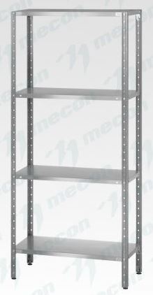 Стеллаж полочный СПЛн - 800*600*1600 "Norma Inox" (полка сплошная 4 шт.)
