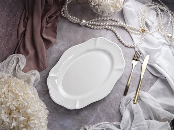 Блюдо овальное 32,5x23 см h 3 см, фарфор, Grazia