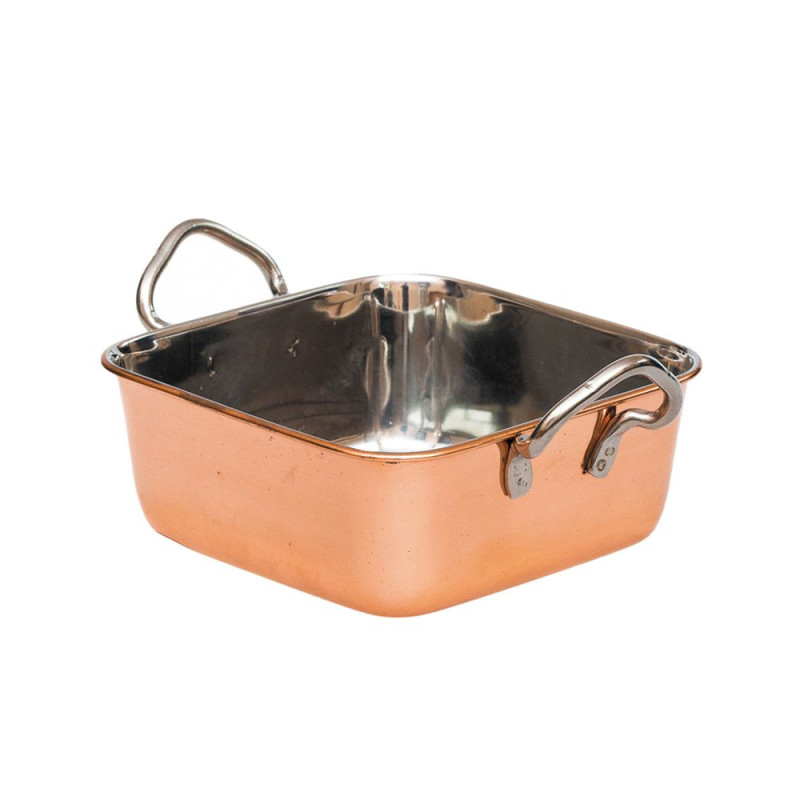 Сковорода порционная для подачи, 14*14*5 см, с медным напылением