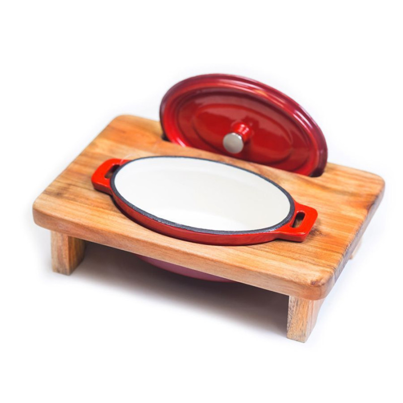 Подставка из бука для чугунной кастрюли «Овал», 28*19 см