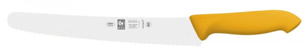 Нож кондитерский 250/380 мм. с волн. кромкой, желтый антибактер. ручка HoReCa Icel