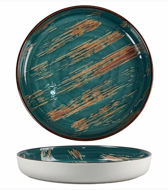 Тарелка с бортом Texture Dark Green Lines d 19,5*2,6 см, P.L. Proff Cuisine