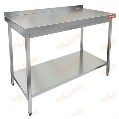 Стол производственный пристенный с бортом и полкой HICOLD НСО-11/7БП