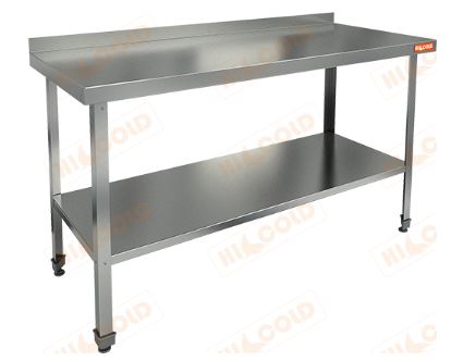 Стол пристенный с бортом и полкой HICOLD НСО-15/6БП ЭН