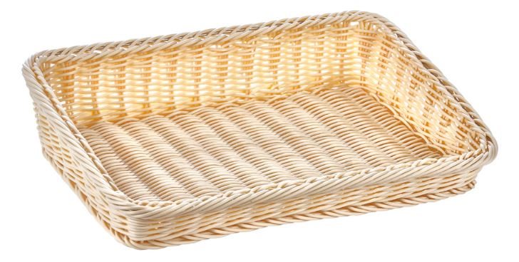 Корзинка 38х26х4/8,5см прямоугольная пласт.бежевая [Beige 5450]