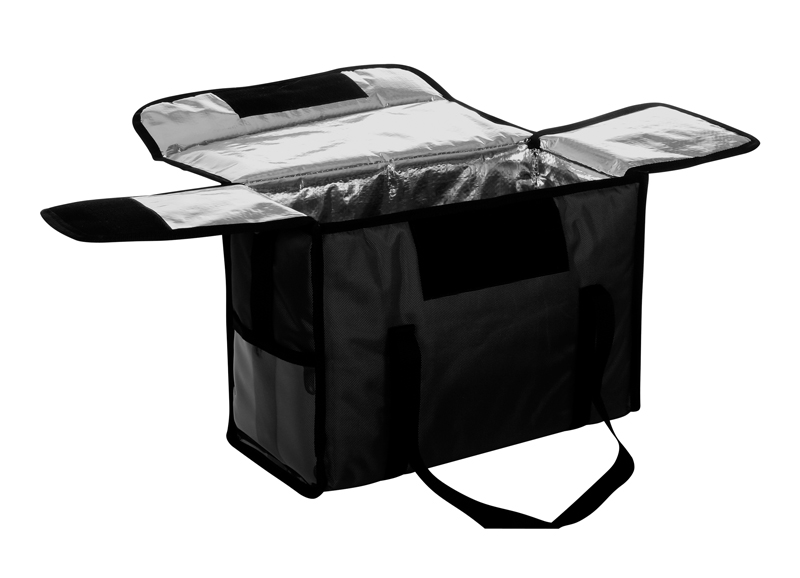 Термосумка для обедов 450х200х300 фольгированная черная