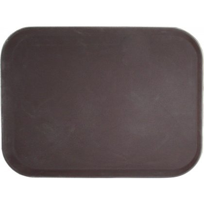Поднос прорезиненный прямоугольный 460х360х30 мм коричневый [1418CT Brown]