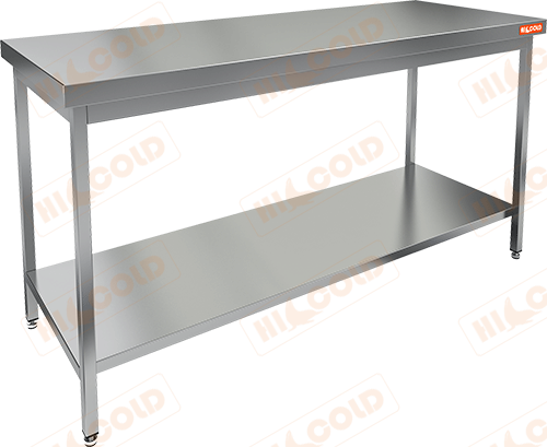 Стол островной нержавеющий HICOLD НСО-14/7П разделочный с полкой