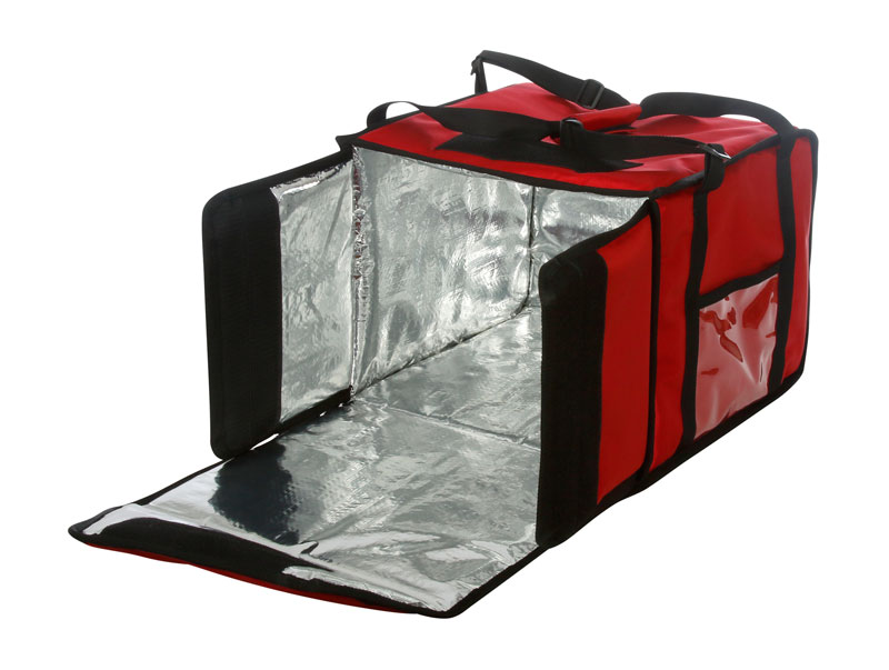 Термосумка 350х350х500 фольгированная красная С ВЕНТИЛЯЦИЕЙ