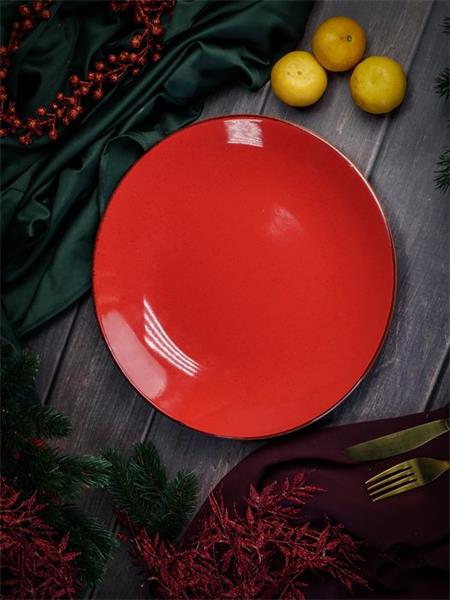 Тарелка 30 см фарфор цвет красный Seasons