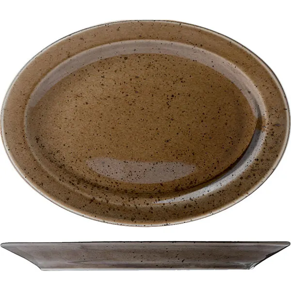 Блюдо овал. «Кантри Стайл» фарфор; H=1.5,L=36,B=26см; зелен.