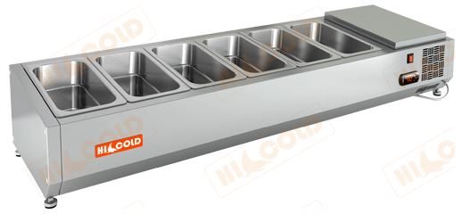 Настольная охлаждаемая витрина для ингредиентов HICOLD VRTO 1390 1/4