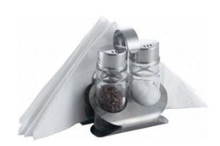 Набор д/специй нерж/стекло 3 пред 40мл с салфетницей