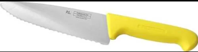 Нож PRO-Line поварской 20 см, желтая пластиковая ручка, волнистое лезвие, P.L. Proff Cuisine