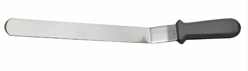 Лопатка кондитерская изогнутая 30 см, черная пластиковая ручка