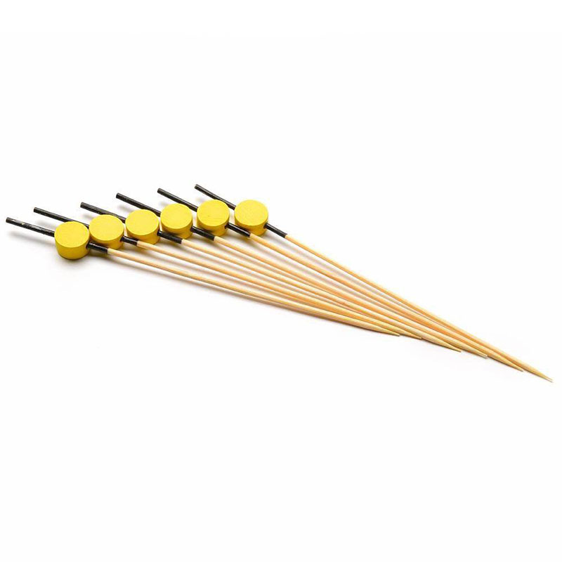 Пики 12 см. 100 шт/уп бамбук Шайба желтая /1/ (64-10015)