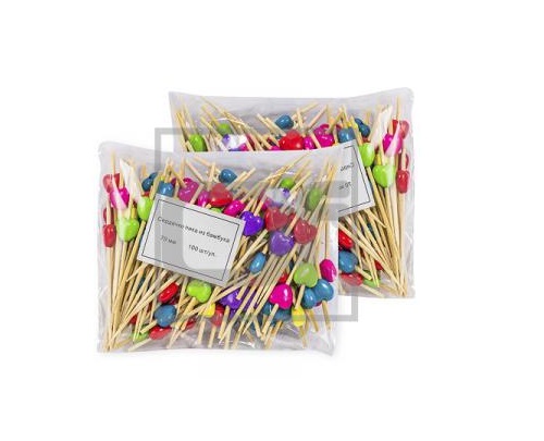 Пики 7 см. 100 шт/уп бамбук Сердечко /1/40/**