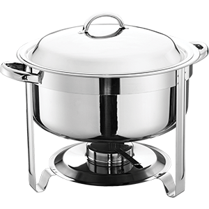 Мармит круглый с горелкой сталь нерж.; 7.5л; D=34,H=34см