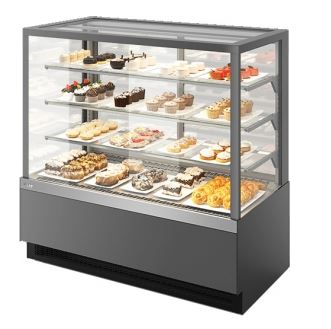 Витрина кондитерская Chilz VETE KUB LUX 90 серый матовый, шлифованная нержавейка