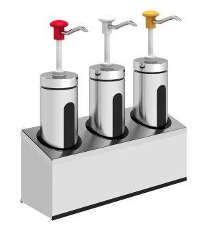 Дозатор для соусов с 3 помпами и 3 емкостями объемом по 2 л Kalando KD006 3 set