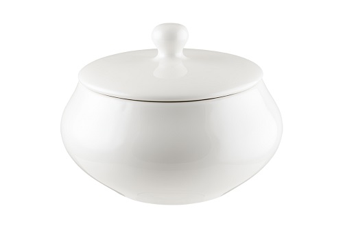 Горшок для подачи 550 мл. с крышкой Белый, форма Гурмэ Bonna /1/6/276/