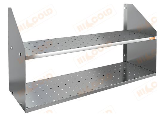 Полка нержавеющая настенная двойная перфорированная HICOLD НПД-12/3 П