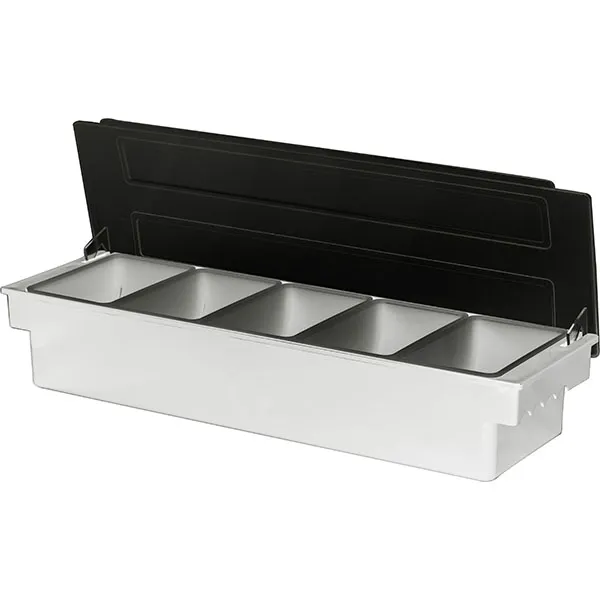 Контейнер д/фруктов 5 отделений абс-пластик,полипроп.; ,H=97,L=490,B=160мм; черный